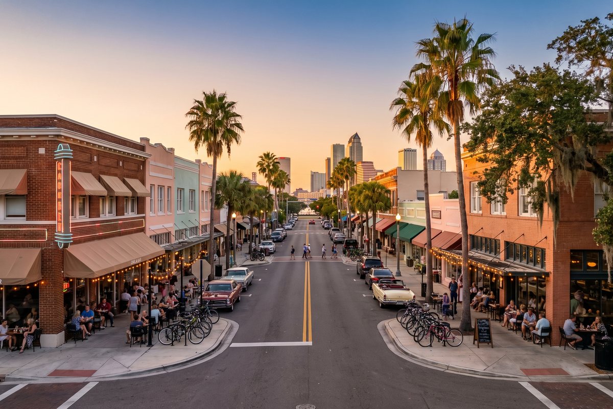 Central Avenue in the Edge District at golden hour