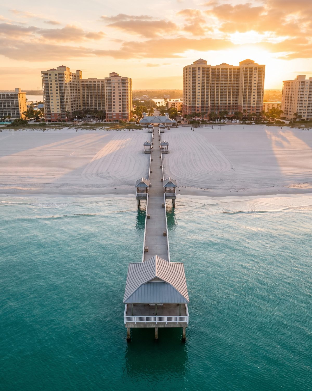 Pier 60 reaching into the Gulf off Clearwater Beach just after sunrise